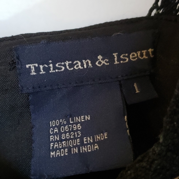 Tristan and Iseut/ 100%Linen Black Dress - Picture 5 of 7
